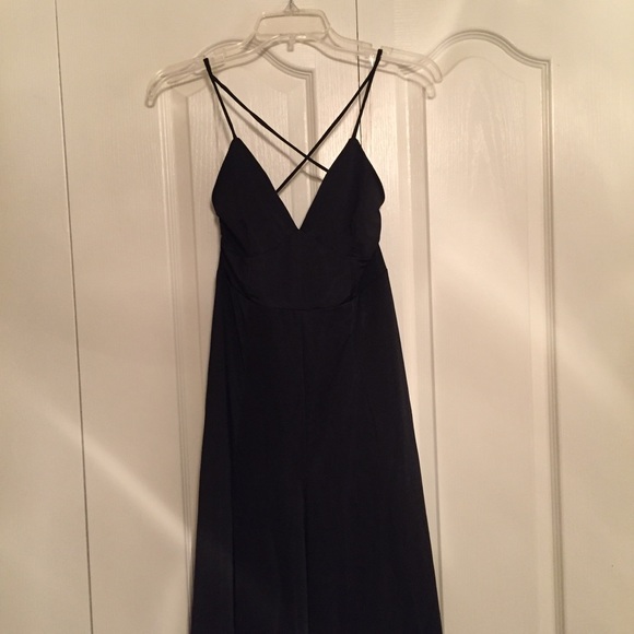 Black slit leg jumpsuit - Picture 3 of 7